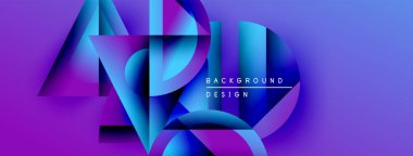 Soyut geometrik şekiller, canlı mor gradyan. Modern tasarım elementleri dinamik görsel etki yaratır. Metin arkaplan tasarımı okur.