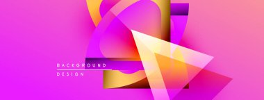 Canlı soyut tasarım. Pembe, mor renkler dinamik şekiller yaratır, üst üste binen katmanlar. Modern estetik, uygun arka planlar.