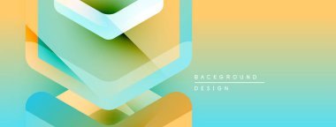 Soyut geometrik şekiller örtüşür, canlı bir değişim etkisi yaratır. Yumuşak renkler harmanlanır, modern arkaplan tasarımı oluşturulur.