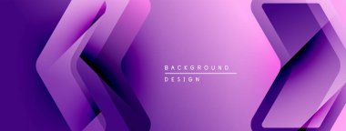 Soyut mor arkaplan. Üst üste binen katmanlar dinamik ve modern görsel efektler yaratır. Dereceli gölgeler derinlik ve doku ekler. Minimalist tasarım.