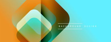 Soyut geometrik şekiller çakışıyor. Sıcak portakallar serin turkuazlara karışıyor. Modern tasarım elementleri dinamik görsel doku oluşturur.