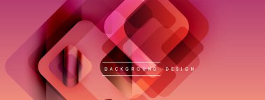 Soyut geometrik şekiller örtüşür, canlı pembe gradyan arkaplan oluşturur. Metin, arkaplan tasarımını merkezden okur.