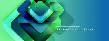 Soyut geometrik şekiller örtüşür, canlı bir değişim etkisi yaratır. Modern tasarım elementleri teknoloji ve yenilik öneriyor. Arkaplan özellikleri metin etiketleri.