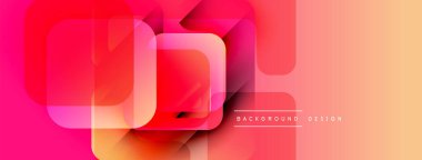 Soyut geometrik şekiller örtüşür, canlı bir değişim etkisi yaratır. Pembe, turuncu, kırmızı renkler kompozisyona hakim. Modern tasarım ögesi.