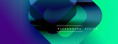 Soyut gradyanlar çakışıyor, dinamik görsel etki yaratıyor. Modern tasarım elementleri yenilik, akıcılık ve enerji öneriyor. Arkaplanda canlı renkler var.