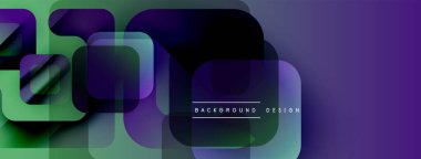 Soyut geometrik şekiller çakışıyor. Renkler modern görsel efekt yaratır. Pankartlar ve arkaplanlar için uygun tasarım.