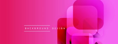 Parlak pembe eğimli arka plan özellikleri yuvarlak karelerle örtüşüyor. Modern tasarım elementleri dinamik görsel efekt yaratır. Metin arkaplan tasarımı okur.