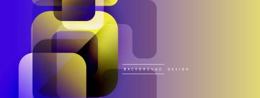 Soyut geometrik şekiller örtüşür, canlı bir değişim etkisi yaratır. Sarılar, morlar dizaynın hakimi. Modern arkaplan dokusu.