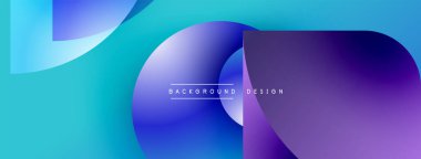 Soyut akışkan şekiller, canlı mavi mor gradyanlar. Modern tasarım elementleri dinamik görsel akış yaratır. Minimalist estetik.