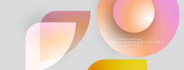 Soyut şekiller örtüşür, yumuşak eğimler yaratır. Aydınlık renkler modern estetik sunarak tasarıma baskın gelir. Minimalist kompozisyon, mevcut temiz çizgiler.