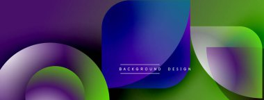 Soyut sıvı şekiller, canlı renklerin karışımı. Modern tasarım, pürüzsüz eğimler dinamik kompozisyon yaratır. Arkaplanda metin ögeleri.