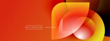 Soyut turuncu arka plan. Üst üste binen kıvrımlı şekiller dinamik görsel efekt yaratır. Modern tasarım elemanları canlı renk şeması sunar.