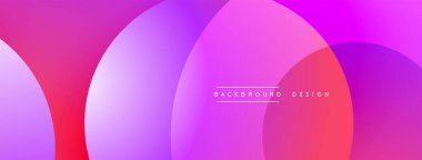 Soyut enerji çemberleri çakışıyor, pürüzsüz renk eğimleri yaratıyor. Pembe, mor, kırmızı renkler tasarımda baskın. Modern estetik.