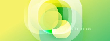 Soyut arkaplan özellikleri üst üste binen yuvarlak şekiller. Renkler sarı, yeşil ve açık tonlardan harmanlanır. Modern tasarım ögesi.