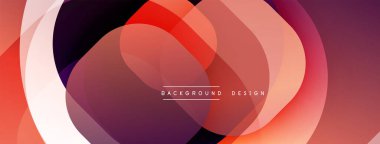 Soyut dinamik katmanlar modern arkaplan yaratır. Üst üste binen daireler, canlı renkler, düzgün gradyanlar mevcut stil tasarımı.