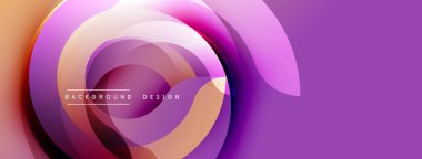 Soyut mor tasarım kıvrımlı katmanlar, gradyanlar içerir. Modern estetik, dinamik kompozisyon, canlı renkler görsel ilgi yaratıyor.
