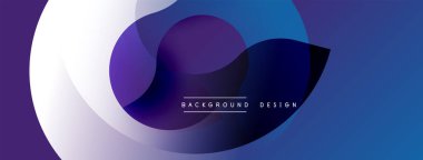 Soyut akışkan şekiller, canlı maviler, mor, beyaz. Modern tasarım, gradyan etkisi, dinamik kompozisyon. Dijital projeler için arkaplan ögesi.