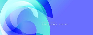 Soyut mavi eğimler akan şekiller yaratır. Yumuşak kıvrımlar örtüşüyor, dinamik görsel doku oluşturuyor. Arkaplanda metin arkaplan tasarımı var.