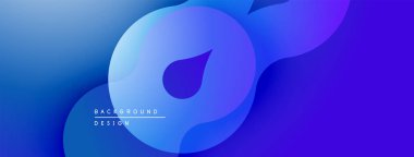 Soyut mavi eğimler akan şekiller yaratır. Modern tasarım akıcılık, derinlik ve görsel uyumu çağrıştırıyor. Arkaplan özellikleri katmanlı biçimler.