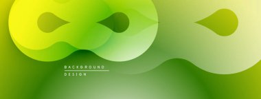 Soyut yeşil eğimler akışkan şekiller yaratır. Modern tasarım akıcılığı, tazeliği, pozitif enerjiyi çağrıştırıyor. Minimalist kompozisyon çeşitli uygulamalara uyar.