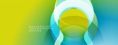 Soyut tasarım katmanlı daireler, canlı gradyanlar içerir. Sarı geçişler yeşile, sonra da maviye. Modern estetik, temiz kompozisyon.
