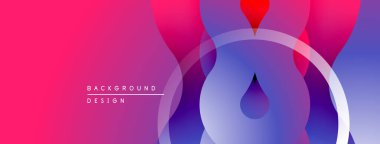 Soyut eğim arkaplanı. Canlı mor, mor, mavi renkler pürüzsüz bir şekilde harmanlanmış. Dairesel şekiller, dinamik görsel efekt oluşturur.