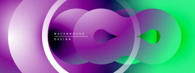 Soyut sıvı şekilleri, canlı gradyanlar. Mor, yeşil renkler kompozisyona hakim. Arka planlar için modern tasarım ögesi.