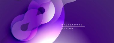 Soyut mor tasarım akışkan şekiller, gradyanlar içerir. Modern arka plan akıcılığı, dinamizmi, görsel ilgiyi çağrıştırıyor.