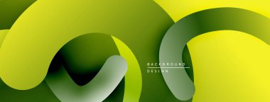 Soyut sıvı şekiller, canlı yeşil sarı renkler. Modern tasarım, pürüzsüz eğimler dinamik kompozisyon yaratır. Minimalist estetik.