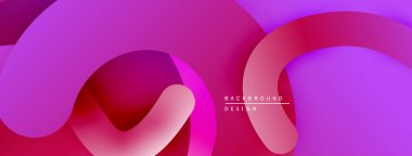 Soyut sıvı şekilleri, canlı pembeler, morlar dinamik bir zemin oluşturur. Modern tasarım, pürüzsüz eğimler görsel ilgi sunar.