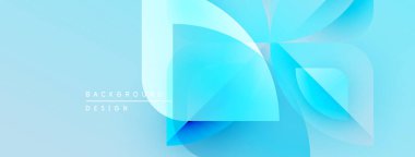 Soyut mavi katmanlar dinamik bileşim yaratır. Derece gölgeleri derinliği, modern estetiği gösteriyor. En küçük metin ince markalaşma ögesi ekler.