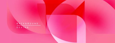 Soyut pembe tasarım. Üst üste binen şekiller dinamik görsel efekt yaratır. Gradyan renkler modern estetik sağlar.