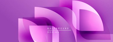 Soyut mor katmanlar dinamik arkaplan yaratır. Yumuşak eğimler, üst üste binen şekiller modern tasarım elementlerini akla getiriyor. Minimalist estetik.