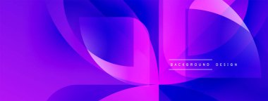 Soyut mor, mavi renkler. Dinamik akış şekilleri modern tasarım yaratır. Minimalist estetik, arka planlar için uygun.