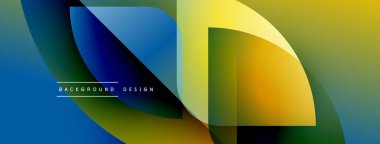 Soyut gradyanlar çakışıyor, dinamik görsel etki yaratıyor. Parlak renkler düzgün bir şekilde harmanlanarak modern tasarım ögesi oluşturur.