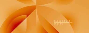 Soyut turuncu gradyan tasarımı. Pürüzsüz şekiller örtüşür, dinamik görsel efekt yaratır. Çeşitli projeler için modern arkaplan.
