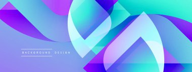 Soyut akışkan şekiller, canlı renkler, mor, mavi renkler. Modern tasarım elementleri dinamik görsel doku oluşturur.