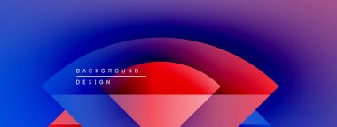 Soyut eğim arkaplanı. Mavi, mor, kırmızı renkler düzgün bir şekilde harmanlanır. Minimalist tasarım geometrik şekiller, metin elementleri içerir. Modern estetik.