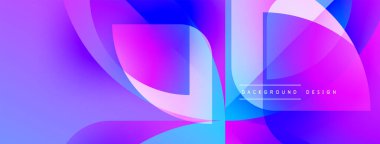 Soyut sıvı şekilleri mor, mavi renkleri harmanlıyor. Modern tasarım üst üste binen formlar yaratıyor, dinamik görsel efektler yaratıyor. Metin arkaplan tasarımı okur.