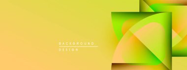 Soyut sarı, yeşil tasarım. Üst üste binen şekiller dinamik görsel efekt yaratır. Sunumlar ve web siteleri için modern arkaplan.