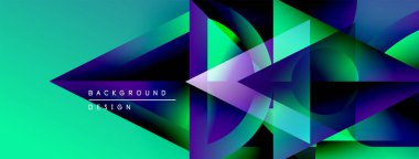Soyut geometrik tasarım. Canlı turkuaz, mor renkler dinamik bileşim yaratır. Dijital projeler için modern arkaplan.