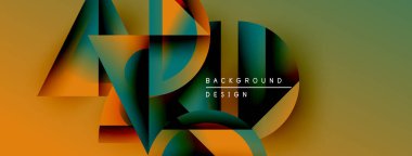 Soyut geometrik şekiller örtüşüyor, canlı renk eğimleri yaratıyor. Metin elemanı arkaplan tasarımı ile modern tasarım.