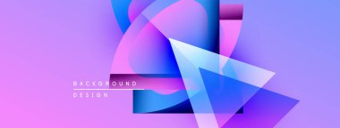 Soyut sıvı şekilleri örtüşür, parlak mor ve mavi renkler yaratır. Modern tasarım elementleri dinamik hareket, görsel enerji.
