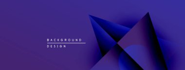 Soyut mor tasarım geometrik şekiller, gradyanlar, metin okuma arkaplan tasarımı içerir. Minimalist kompozisyon, modern estetik.