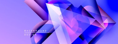 Soyut geometrik şekiller, canlı mor renkler, dinamik kompozisyon. Modern tasarım elementleri geleceksel görsel etki yaratır.