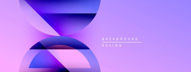 Soyut mor tasarım. Üst üste binen şekiller dinamik görsel efekt yaratır. Renkler derinliği gösteriyor, modern estetiği..
