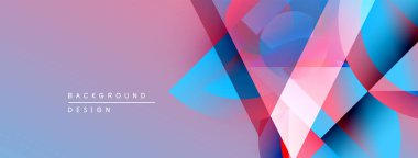 Soyut geometrik tasarım. Canlı renkler harmanlanır, dinamik görsel doku oluşturur. Arkaplan özellikleri üst üste binen şekiller, gradyanlar.