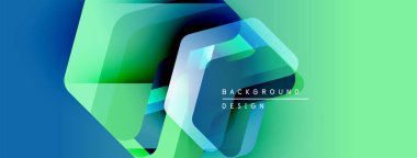 Soyut geometrik şekiller örtüşür, canlı bir değişim etkisi yaratır. Modern tasarım elementleri teknoloji ve yenilik öneriyor. Düz geçişler, temiz estetik..