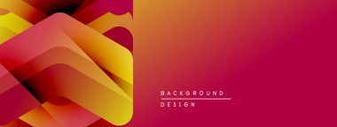 Soyut geometrik şekiller, canlı gradyanlar. Kırmızı, turuncu, sarı renkler tasarımda baskın. Projeler için modern arkaplan ögesi.