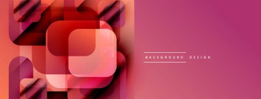 Soyut geometrik tasarım. Üst üste binen kareler dinamik görsel efekt yaratır. Sıcak renk paleti kompozisyona hükmediyor. Modern biçim.